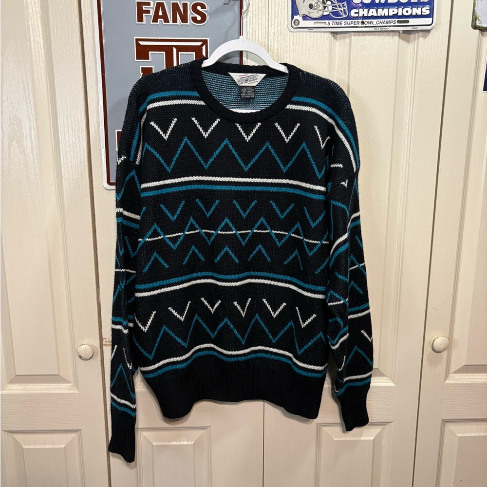 Vintage Geometric Knit Pullover Sweater